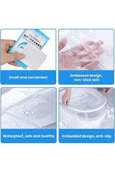 erorex Travel Disposable Toilet Seat Cover Antibacterial Waterproof Disposable Camping Travel Bathroom