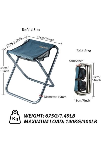 erorex Camping Folding Stool Portable Compact Chair For Fishing Bbq Picnic Outdoors Indoors Kitchen