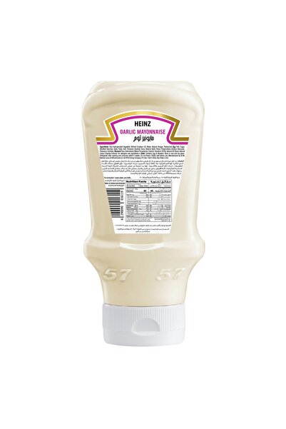 Heinz Real Garlic Mayonnaise Top Down Squeezy Bottle 600 ml Rich Creamy Garlic Flavored Sauce