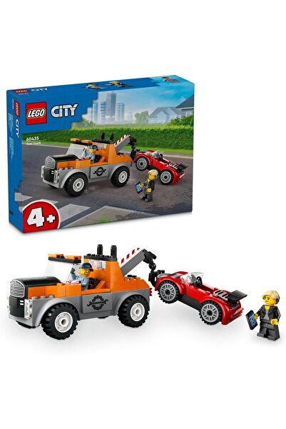 erorex City Tow Truck Sports Car Repair Vehicle Toy Set 4 Plus Year Old Boys & Girls 2 Minifigures