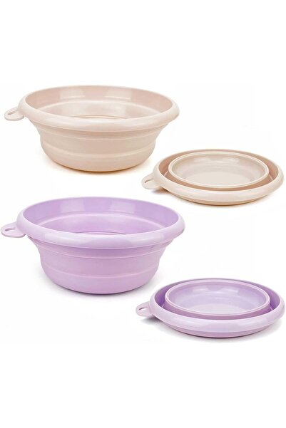 erorex 2 Pcs Collapsible Washbasin Collapsible Sink Space Saving Ideal Dishwashing Fruit Washing Camping