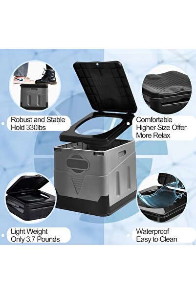 erorex Portable Toilet Camping Travel Folding Toilet Lid Travel Potty Camping Hiking Road Trip Car Tent