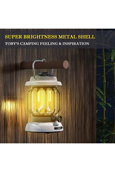 erorex CPL T14 LED Camping Lantern Rechargeable Retro Metal Camping Light Battery Operated Dimmable Candle