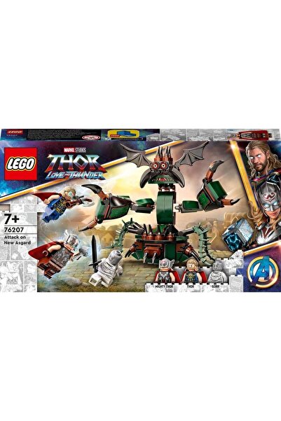 erorex 76207 Attack New Asgard Thor Buildable Toy Hammer Stormbreaker Monster Figure Love Thunder Movie Set