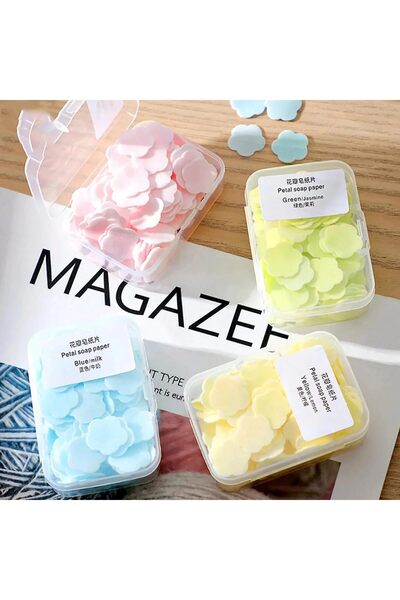 erorex 4 Boxes Portable Mini Soap Sheets Disposable Soap Paper Sheets Storage Box Hand Washing Bath
