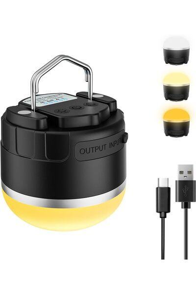erorex Rechargeable LED Camping Lantern 1000LM Portable tent lights 3 Color IP65 Waterproof Camping Lights
