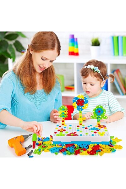 erorex مجموعة ألعاب تعليمية إبداعية من Drill & Play، لعبة ألغاز براغي، مكعبات بناء ثلاثية الأبعاد