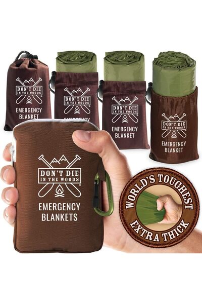 erorex 4 Pack Extra Thick Thermal Mylar Emergency Blankets Waterproof Ultralight Camping Gear