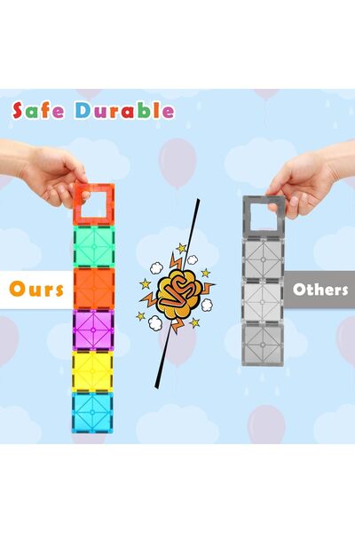 erorex Magnetic Tiles Building Blocks Magnet Toys Kids Stem Approved Educational Toys 3D Magnet Puzzles