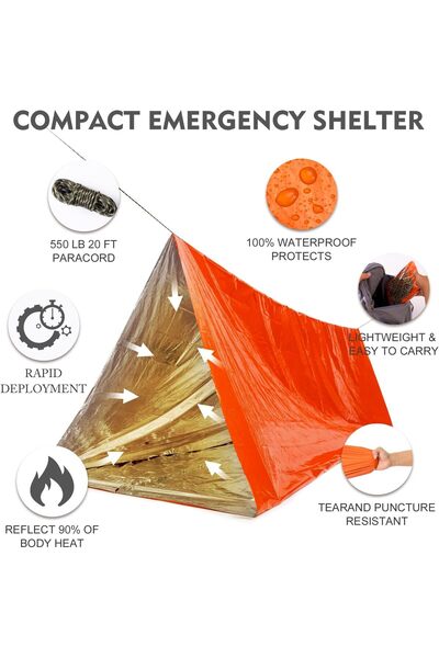 erorex Emergency Survival Tent Shelter 2 Person Mylar Emergency Tube Tent Survival Kit
