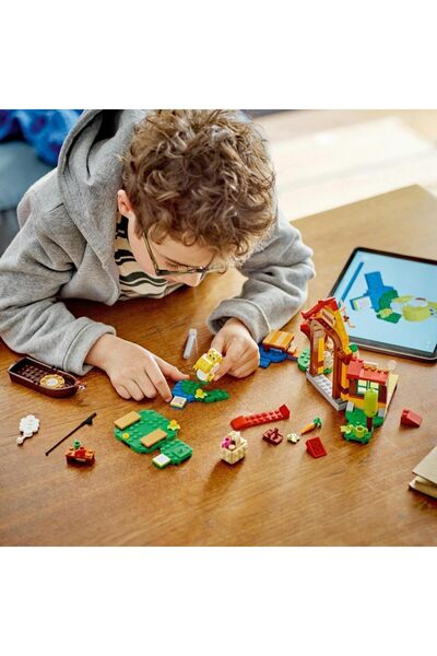 erorex 71422 سوبر ماريو بيكنيك مجموعة توسيع منزل ماريو لعبة قابلة للبناء شخصية يوشي الصفراء فكرة هدية