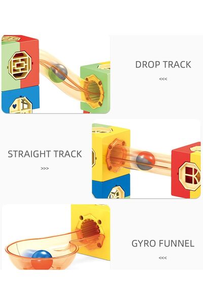 erorex Magnetic Tiles 267 Pcs Building Blocks Marble Run Race Track Magnet Building Block Kids Clear 3D