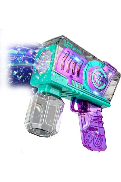 erorex Bubble Gun Kids Automatic Bubble Machine Led Lights Transparent Bubble Blaster Gun Summer Outdoor