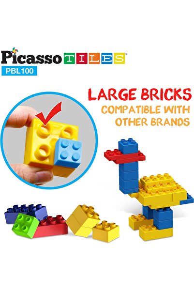 erorex 100 Piece Large Construction Brick Building Blocks Stem Bricks Toy Set Creative Learning Early