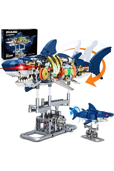 erorex Shark Sea Creatures Building Set 687 Ideas Pieces Marine Animal Building Blocks Toys Display Stand