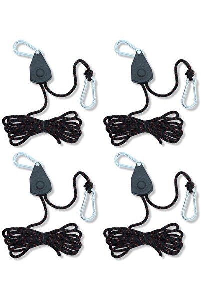 erorex 4 Pcs Tent Guy Ropes Pulley Tent Guide Rope Stainless Steel Adjuster Camping Nylon Rope Fastener