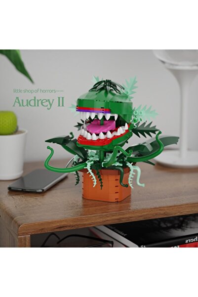 erorex Audrey Ii Piranha Plant Flower Building Kit Toys Little Shop Horrors Cannibal Openable Mouth