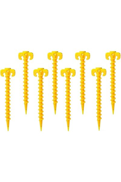 erorex Tent Pegs 8 Pcs Durable Screw Style Ground Stakes Windproof Tent Anchors Camping Hiking Heavy Duty