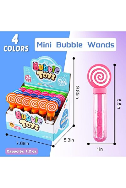 erorex 24 Pack Mini Bubble Wands Set 4 Colors Kids Party Favors Bubble Wands Summer Gifts Boys Girls
