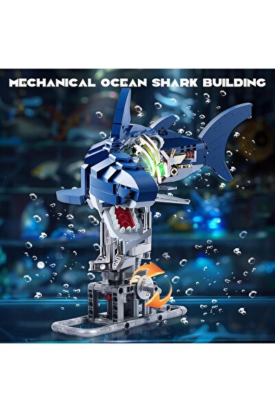 erorex Shark Sea Creatures Building Set 687 Ideas Pieces Marine Animal Building Blocks Toys Display Stand
