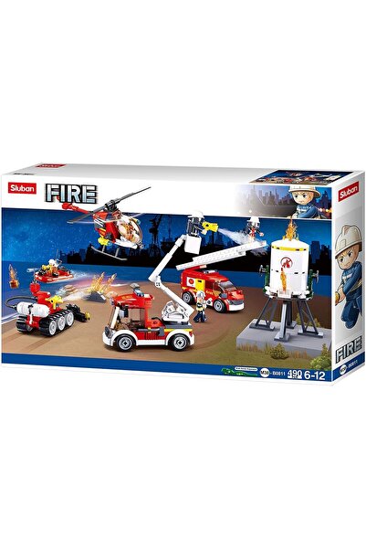 erorex Fire Series Fire Set Building Blocks 490 Pcs With 5 Mini Figures For Children 6+ Years Old