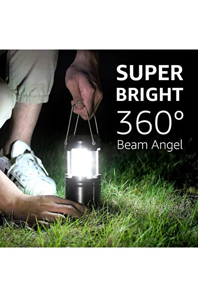 erorex 2x LED Camping Lanter Battery Powered Camping Lights Outdoor Portable Flashlight Survival Kit