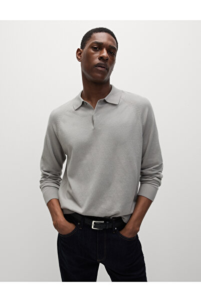 Marks & Spencer Pamuk Karışımlı Örgü Polo Üst
