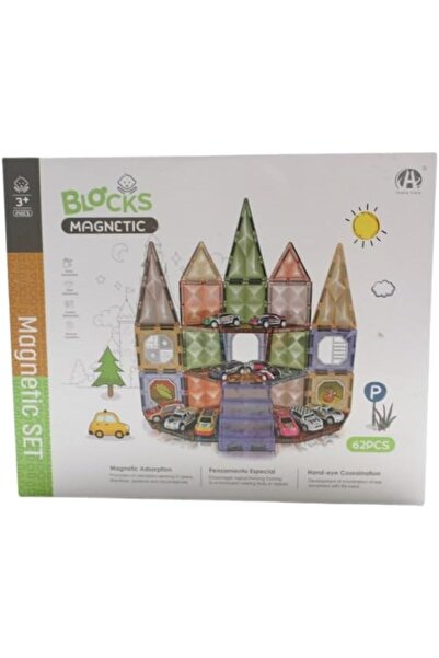 erorex Blocks Magnetic Building Set 62 Pieces Educational Construction Toy For Ages 3+