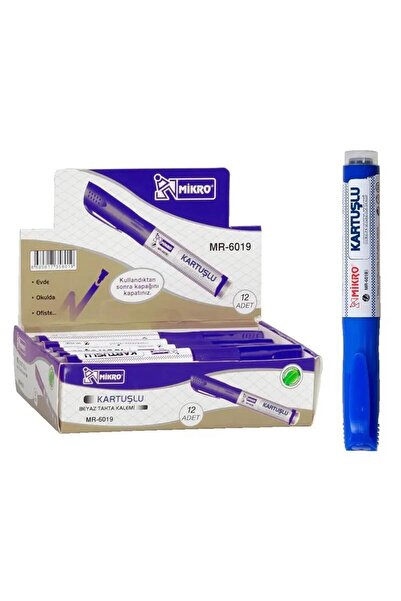 Mikro Kartuşlu Tahta Kalemi Mavi Mr-6019 (12 Li Paket)