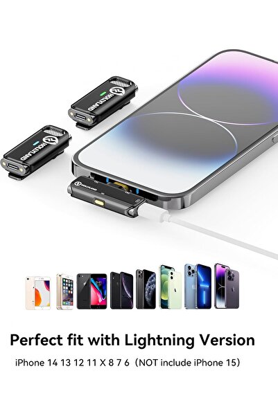 HollyLand Lark C1 Wireless Lavalier Microphone (Lightning) — MFi Certified, Noise Cancelling