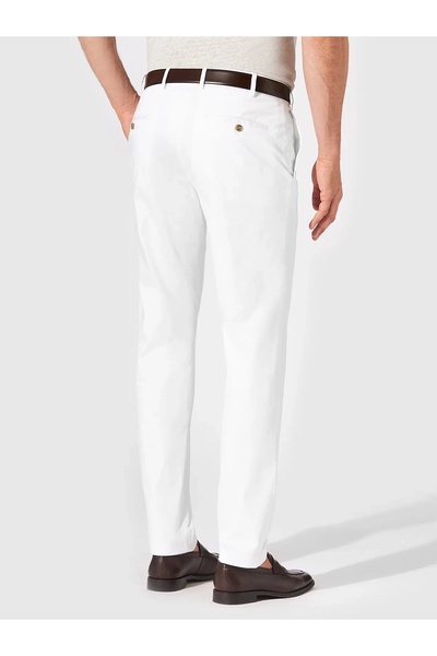 Hiltl Chino White Slim Fit Cotton Elastane Trousers