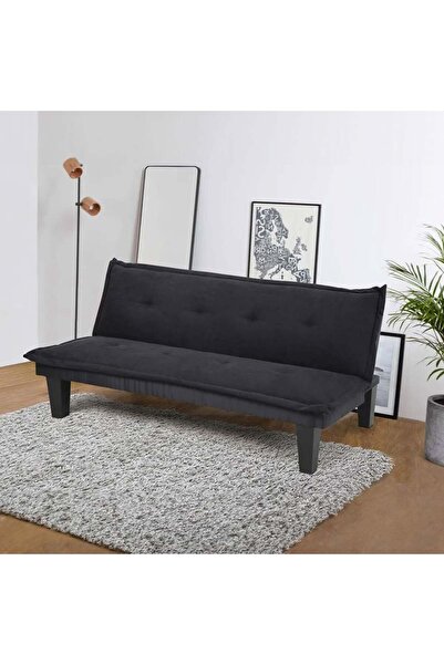 Danube Home Manolo Fabric Sofabed - Black L165xW80xH73cm