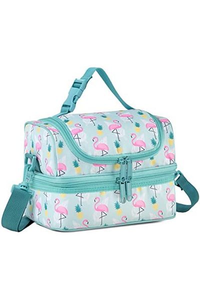 VASCHY Lunch Box Bag Kids, Insulated Two Compartments Cooler Bags Girls/Women w Shoulder Strap for S