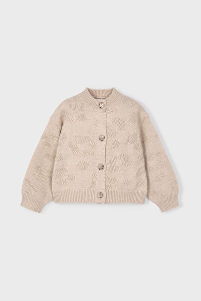 MAYORAL Πλεκτή ζακέτα με μανίκια με μπαλόνι για κορίτσια - Μπεζ