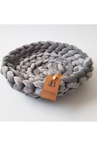 Blanosic Culcus pentru pisici si caini, Blanosic, Lucrat manual, Gri catifela...