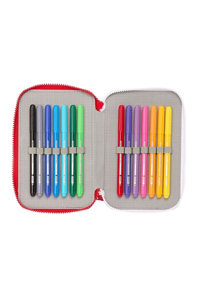 Sevilla Fútbol Club Triple Pencil Case Sevilla Fútbol Club Red 12,5 x 19,5 x 5,5 cm 36 Pieces