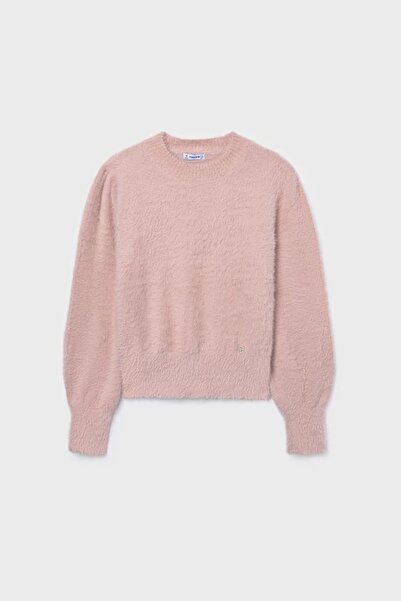 MAYORAL Kız Çocuk Balon Kol Yumuşak Dokulu Triko Kazak - Pudra Pembe