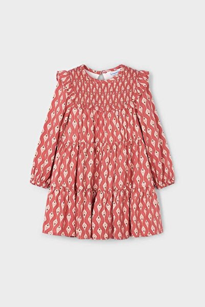 MAYORAL Rochie cu volane pentru fetiță - cărămidă