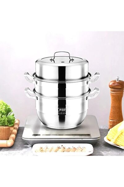 rexa قدر بخار فولاذي مع مصفاة - 27 سم