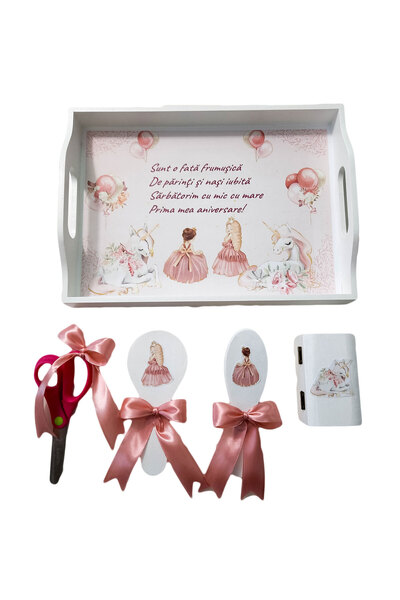 fantasialand Tavita mot fete, 5 piese, model Printesa Unicorn