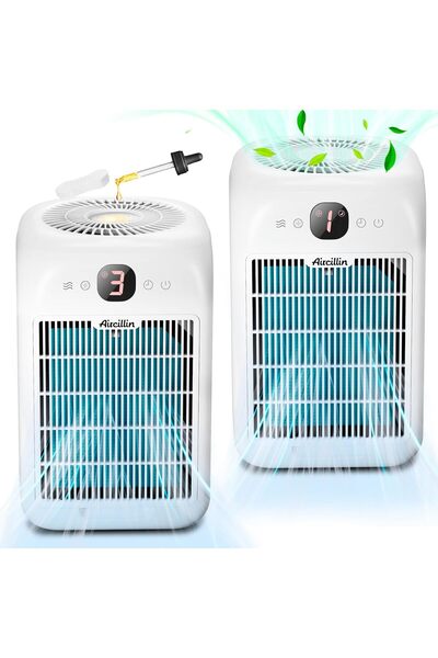 AIRTOK Aircillin Air Purifiers for Bedroom, Air Purifiers for Home, Quiet Air Cleaner with 24dB Sleep Mode,