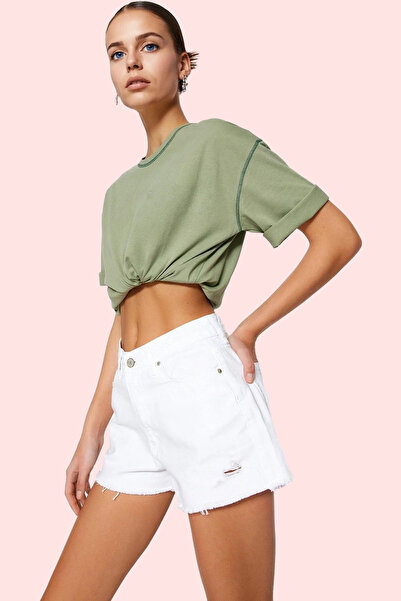 PayBuy Дамски модни къси дънки с тесни крачоли от памук за лятото - мястото, ...