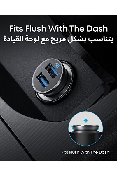 Generic Anker Car Charger Mini 24W Dual USB PowerDrive 2 Alloy (Black)