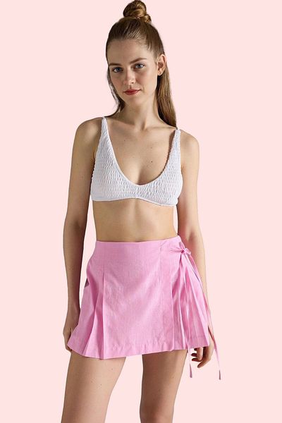 PayBuy Women's Fashion Woven Shorts Skirt Lacing Detail Cotton Summer Beach Daily Use Durable Material