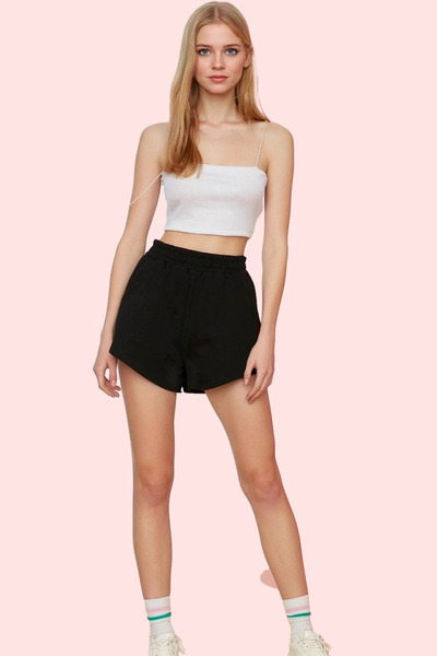 PayBuy Women's Fashion Wide Leg Knitted Shorts High Waist Cotton Daily Use Weekend Durable Material