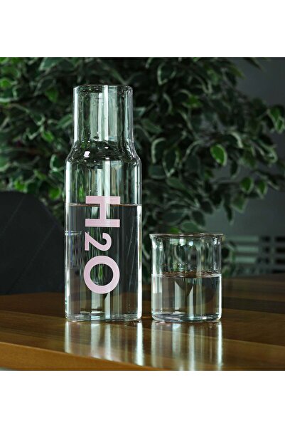 İkon store Pembe H2o Cam Başucu Sürahisi