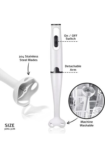 erorex Stick Blender 400W Handheld Electric Blender Stainless Steel Blades, Portable Grip Stick Mixer Use