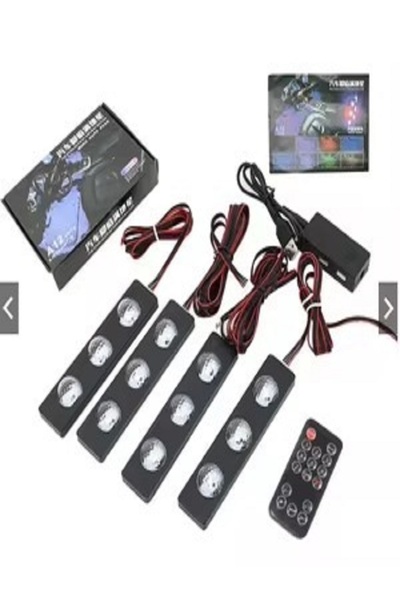 Generic It is a colorful LED car light with remote control, consisting of 4 l...