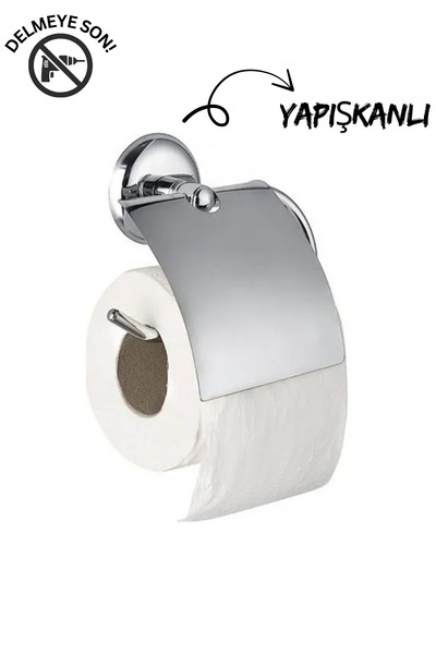 Berta Hijyen Square Adhesive Metal Lid Toilet Paper Holder Wc Paper Holder - Stop Drilling!