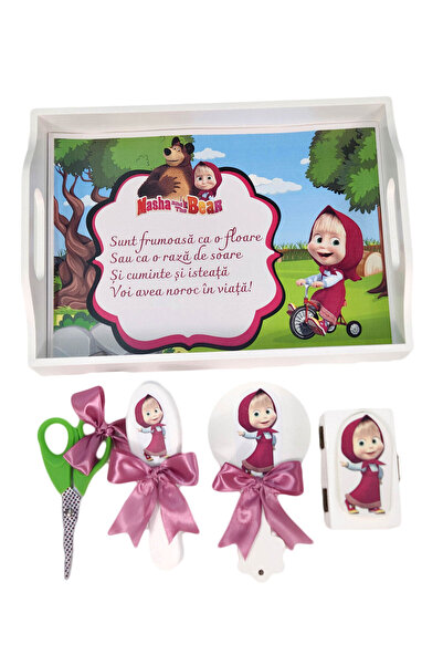 fantasialand Tavă pentru copii mici, 5 piese, model Masha